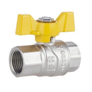 Кран газовий 1/2" ВВ DN15 латунний (метелик) Forte SF602G