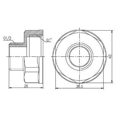 Переходник латунный резьба 1"x1/2" SF360