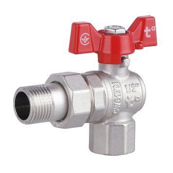 Кран кутовий с американкой 1/2" DN15 (бабочка) Forte SF221