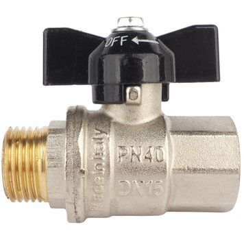 Кран шаровой 1/2" ВН DN15 усиленный (бабочка) General Fittings 7100M2