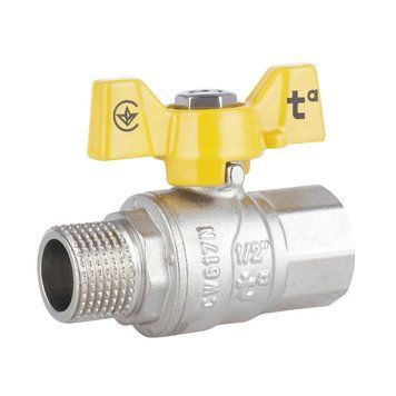 Кран газовий 1/2" ВЗ DN15 латунний (метелик) Forte SF607G