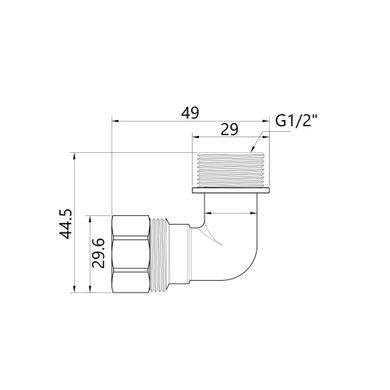Куточок обтискний 20х1/2" зовнішня SD157
