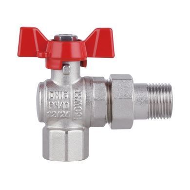 Кран кутовий с американкой 1/2" DN15 (бабочка) Forte SF221