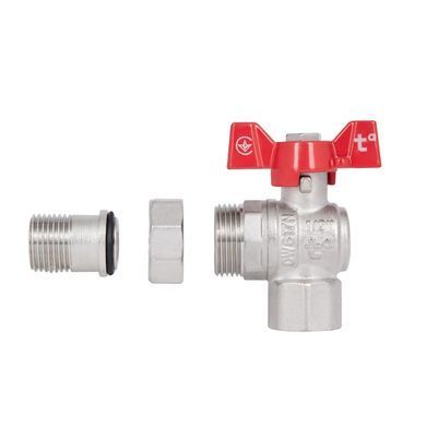Кран кутовий с американкой 1/2" DN15 (бабочка) Forte SF221