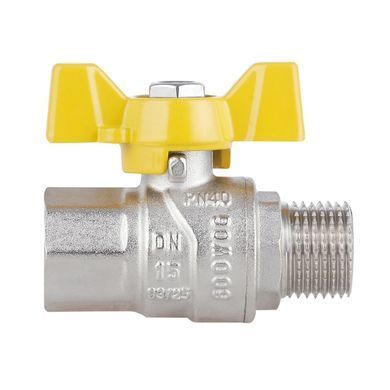 Кран газовий 1/2" ВЗ DN15 латунний (метелик) Forte SF607G
