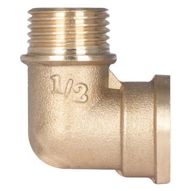 Кут латунний різьба зовн/внутр 1/2" SD420 посилений
