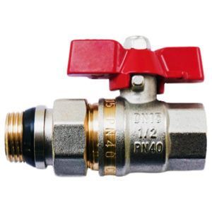 Кран кульовий з американкою антипротікання ЗВ 1/2" DN15 метелик Fado