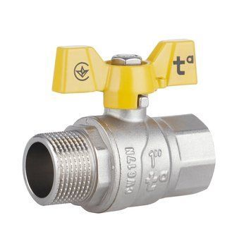 Кран газовий 1" ВЗ DN25 латунний (метелик) Forte SF607G