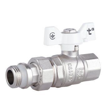 Кран прямой с американкой 1/2" (бабочка) антипротечка SF222