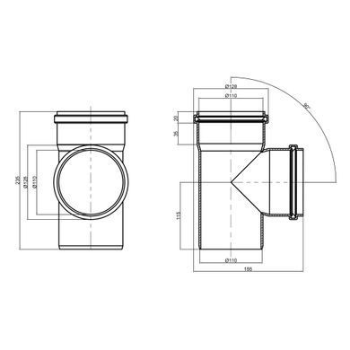 Трійник каналізаційний 90&deg; &Oslash;110 TA Sewage