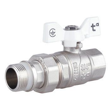 Кран прямий з американкою 3/4" (метелик) антипротікання SF222