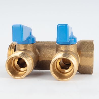 Коллектор 3/4" на 2 выхода с шаровыми кранами 1/2" General Fittings 6200B