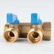 Коллектор 3/4" на 2 выхода с шаровыми кранами 1/2" General Fittings 6200B