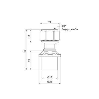 Пресс-муфта с накидной гайкой 16х1/2"конус Icma 415
