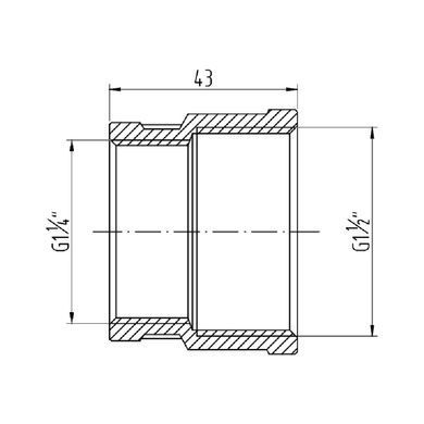 Муфта переходная латунная 1 1/2"x1 1/4" SF357