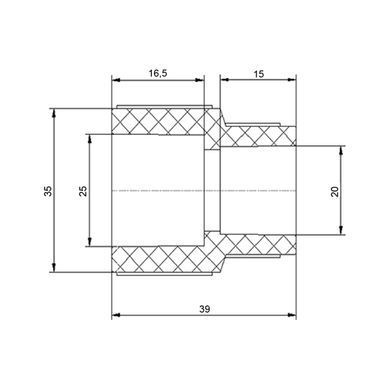Муфта переходная полипропиленовая PPR 25x20 Blue Ocean