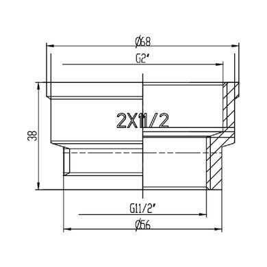 Муфта перехідна латунна 2"x1 1/2" SF357