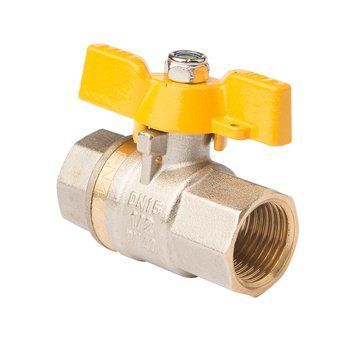 Кран газовий 1/2" ВВ DN15 латунний (метелик) Fado GB1