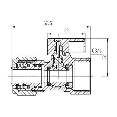 Кран кульовий обтискний 20x3/4" внутрішня SF264