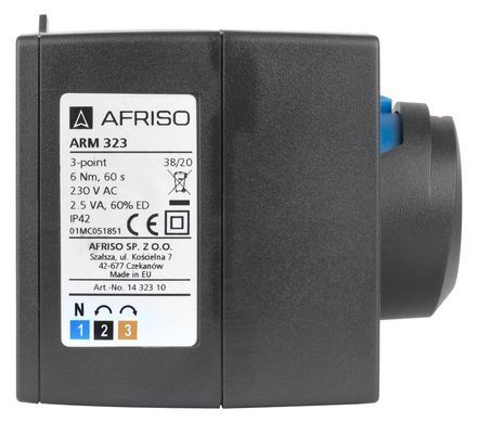 Сервопривід 3-точковий (60 сек) 230В Afriso ARM 323 ProClick для поворотного клапана