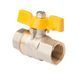 Кран газовый 1/2" ВВ DN15 латунный (бабочка) Fado GB1