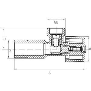Кран кульовий кутовий приладовий хром Арко 1/2"x3/8" Fado