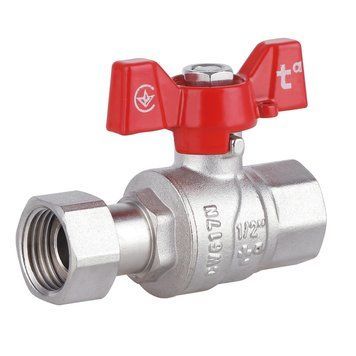 Кран прямой с накидной гайкой 1/2" ВВ DN15 (бабочка) SF260