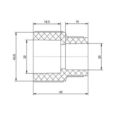 Муфта переходная полипропиленовая PPR 32x20 Blue Ocean