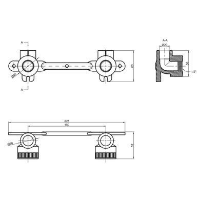 Планка полипропиленовая под смеситель 20x1/2" Thermo Alliance