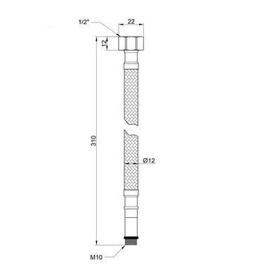 Шланги для змішувача (пара) 30 см 1/2"x М10 нерж. обплет. Thermo Alliance