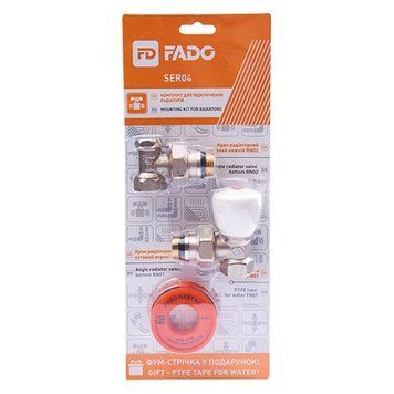 Комплект кутових радіаторних кранів 1/2" Fado SER04