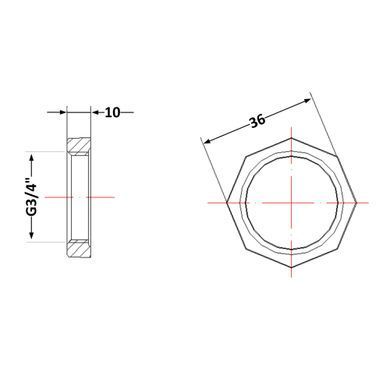 Контргайка чавунна 3/4" (оцинкована)