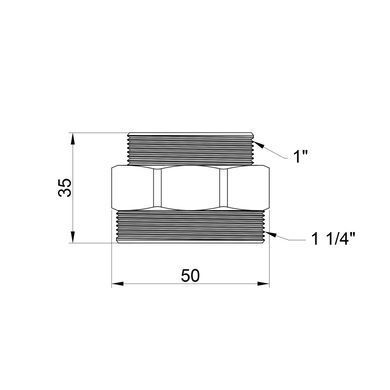 Ниппель переходной латунный 1 1/4"x1" SD408