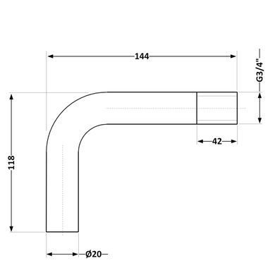Отвод стальной DN20 x 3/4" (длинная) под сварку