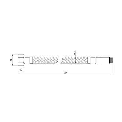Шланги для змішувача (пара) 60 см 1/2"x М10 нерж. обплет. Thermo Alliance