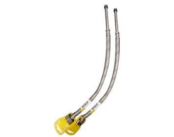 Шланги для смесителя (пара) 50 см 1/2" игла М10x84 мм силикон. оболочка Forte