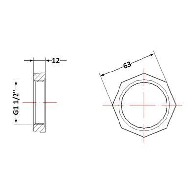 Контргайка чавунна 1 1/2" (оцинкована)