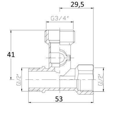 Кран кульовий потрійний приладовий хром 1/2"x3/4" Fado