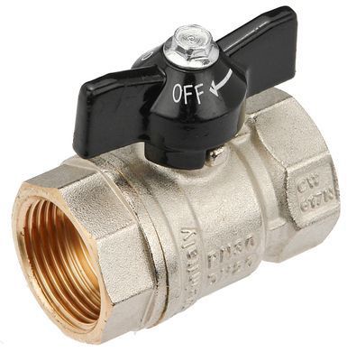 Кран шаровой 1" ВВ DN25 латунный (бабочка) General Fittings 7S00M1