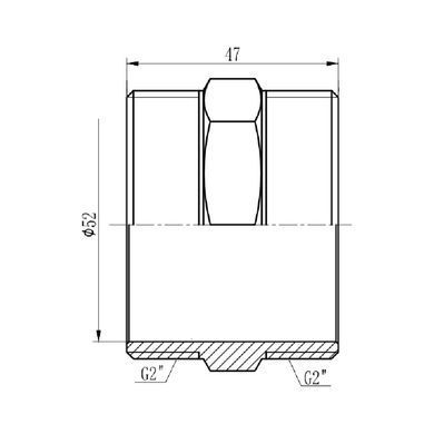 Ниппель латунный резьба 2" SF358