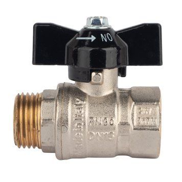 Кран шаровой 1/2" ВН DN15 латунный (бабочка) General Fittings 7S00M2