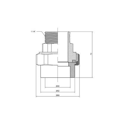 Згін-американка поліпропіленова 40x1 1/4" зовн Thermo Alliance