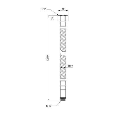 Шланги для смесителя (пара) 120 см 1/2"x М10 нерж. оплетка Thermo Alliance
