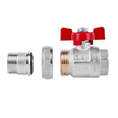 Кран прямой с американкой 3/4" DN20 (бабочка) Icma 347