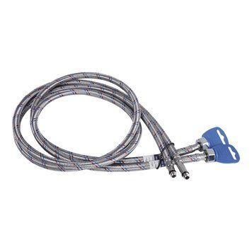 Шланги для смесителя (пара) 150 см 1/2"x М10 нерж. оплетка Thermo Alliance
