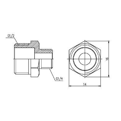 Ниппель переходной латунный 1/2"x1/4" SF359