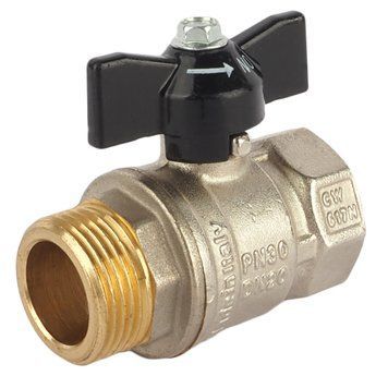 Кран шаровой 1" ВН DN25 латунный (бабочка) General Fittings 7S00M2