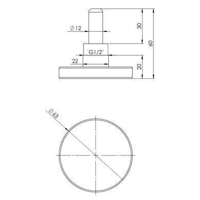 Термометр 0-120&deg;C &Oslash;63 (L=40) 1/2" Afriso біметалевий з гільзою