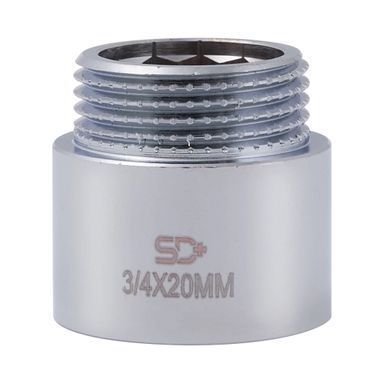 Подовжувач латунний довжина 20 мм різьба 3/4" SD13020 хром