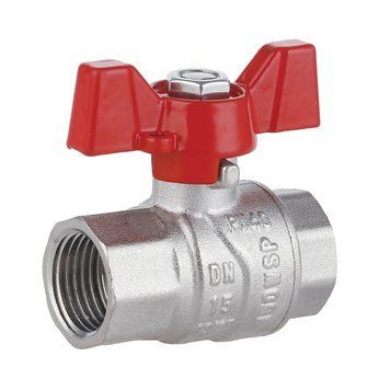 Кран кульовий 1/2" ВВ DN15 латунний (метелик) Forte SF602